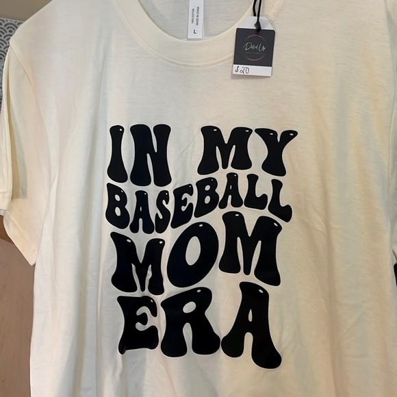 Baseball Mom Era Tee- Cream Color (Large) - Picture 3 of 3